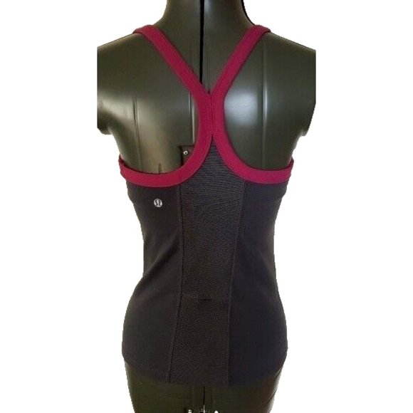 Lululemon Tri Y  Racerback grey Tank Top yoga gym running 4 - Picture 8 of 10